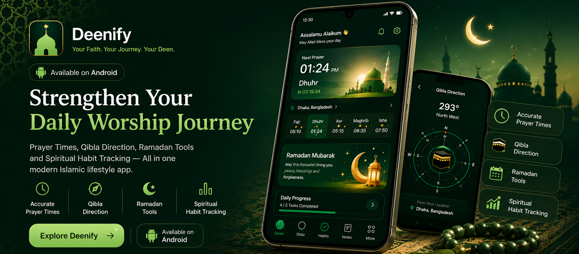 Deenify - Islamic productivity and lifestyle app