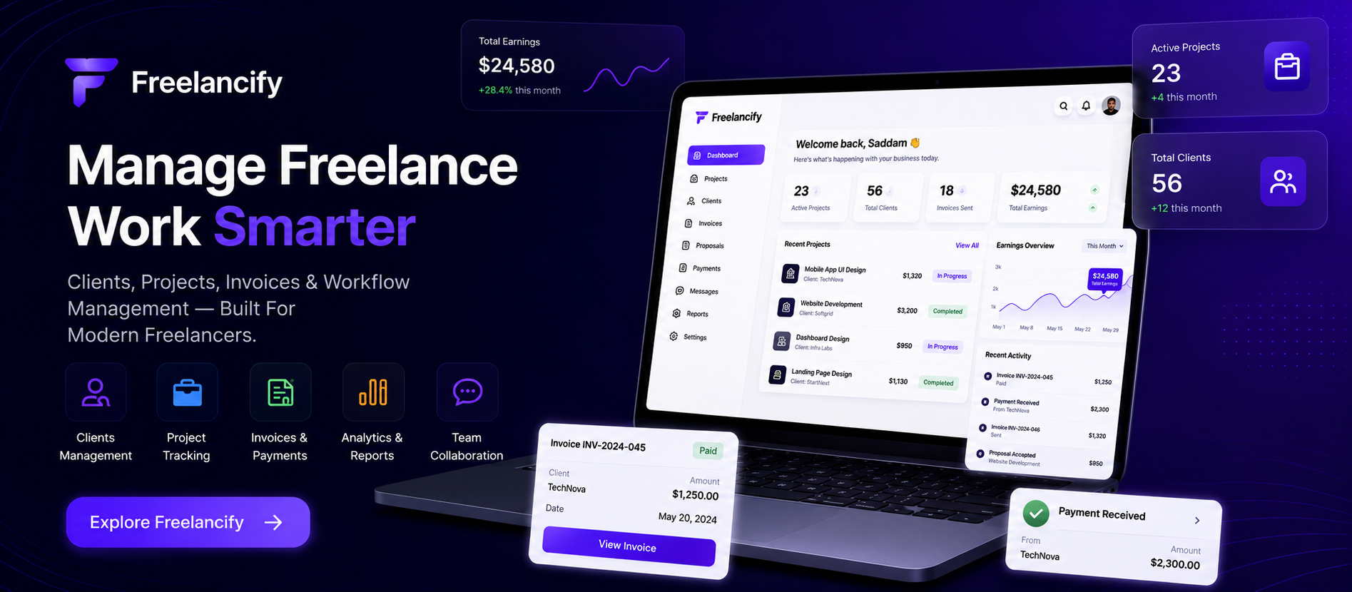 Freelancify - Freelance project and client management