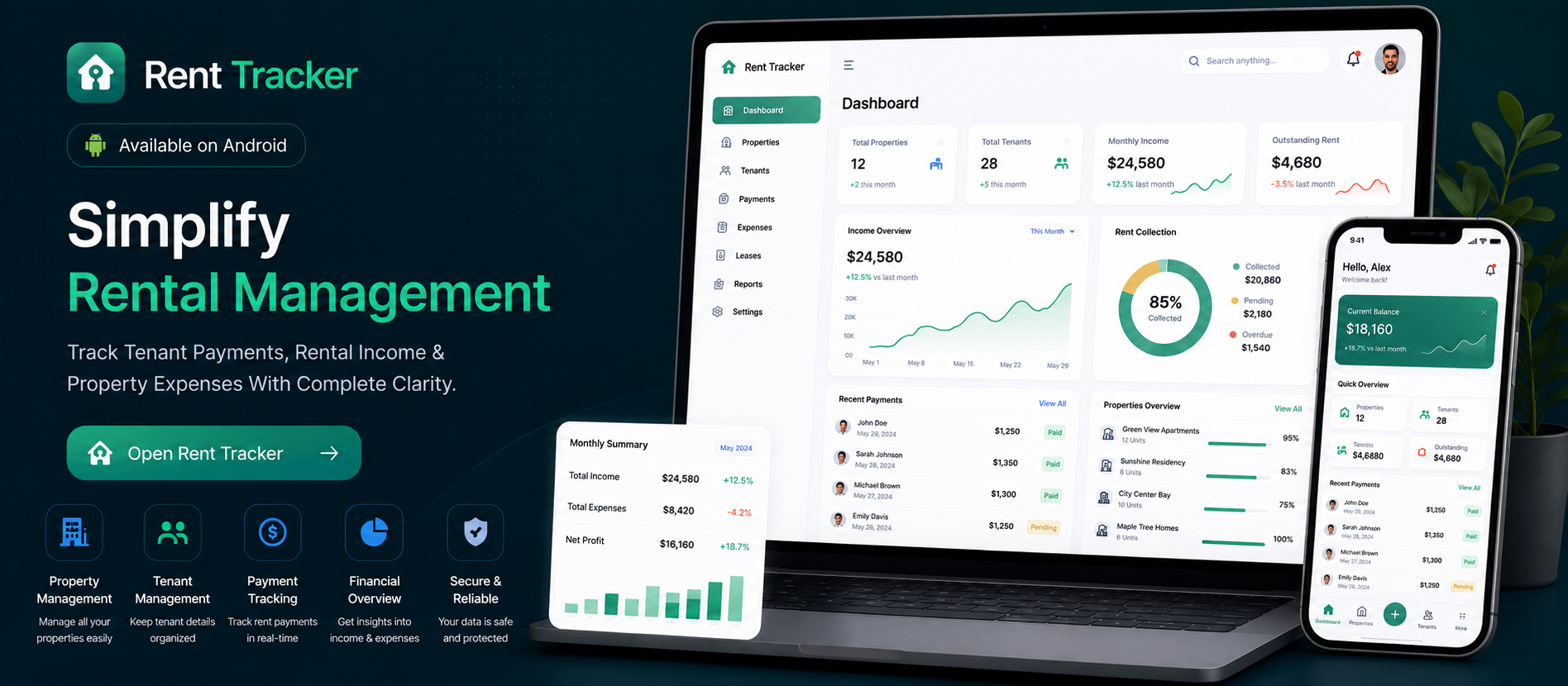 RentTracker - Property and rental management platform
