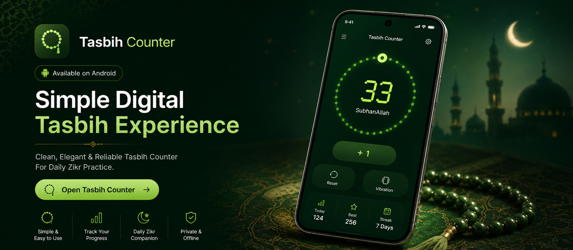 TasbihCounter - Digital tasbih and dhikr counter app